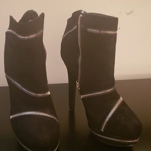 Colin Stuart high heel booties with zipper detail